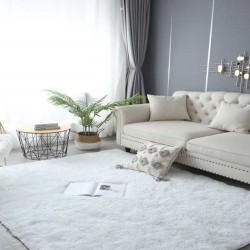 Furry Carpet Living Room Mat Modern Bedroom Nordic Style Decoration Carpet Large Size Black Gray White Non Slip Children's Rugs